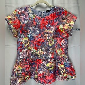 Excel Cond, Halogen Women’s size Med (Sz tag is missing) pinstripe with lace top